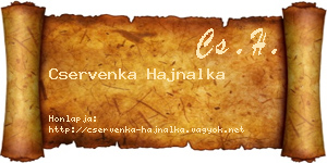 Cservenka Hajnalka névjegykártya